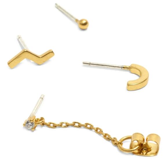 NWT Madewell Zigzag Earring Set - Picture 1 of 3